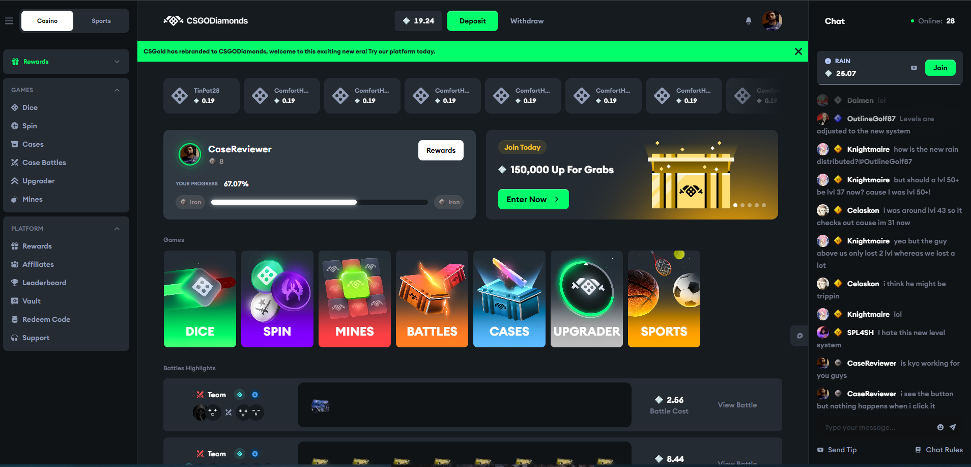 CSGODiamonds Homepage