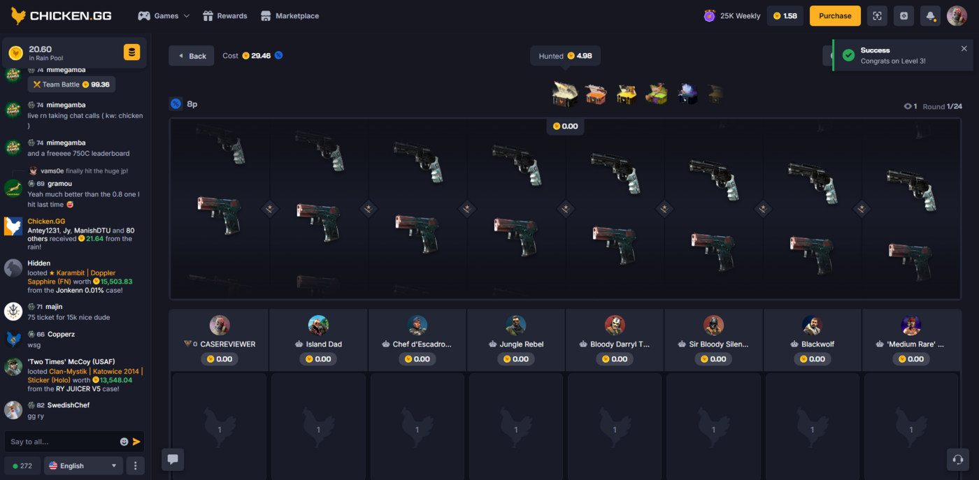 Chicken.gg Case Battle Screenshot