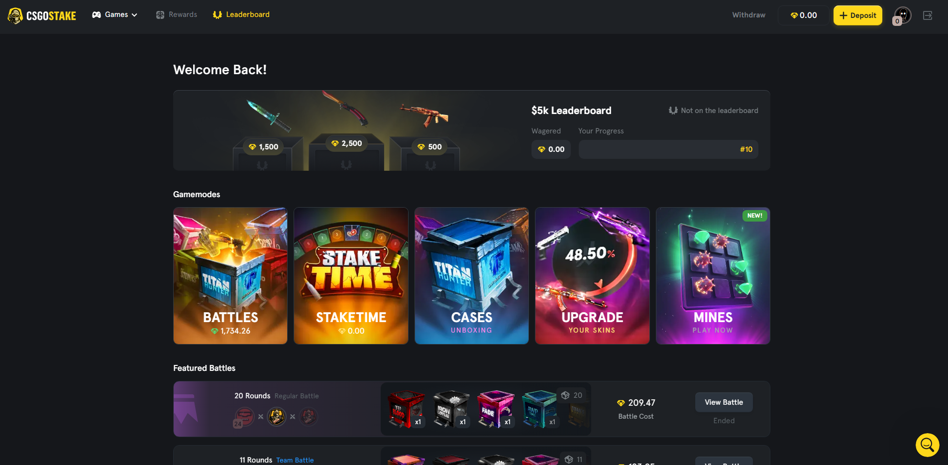 CSGOStake Homepage