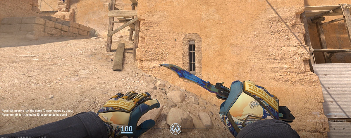 Specialist Gloves Big Swell with Butterfly Knife | Case Hardened in CS2