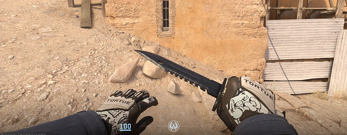 Specialist Gloves Blackbook with M9 Bayonet | Black Laminate in CS2