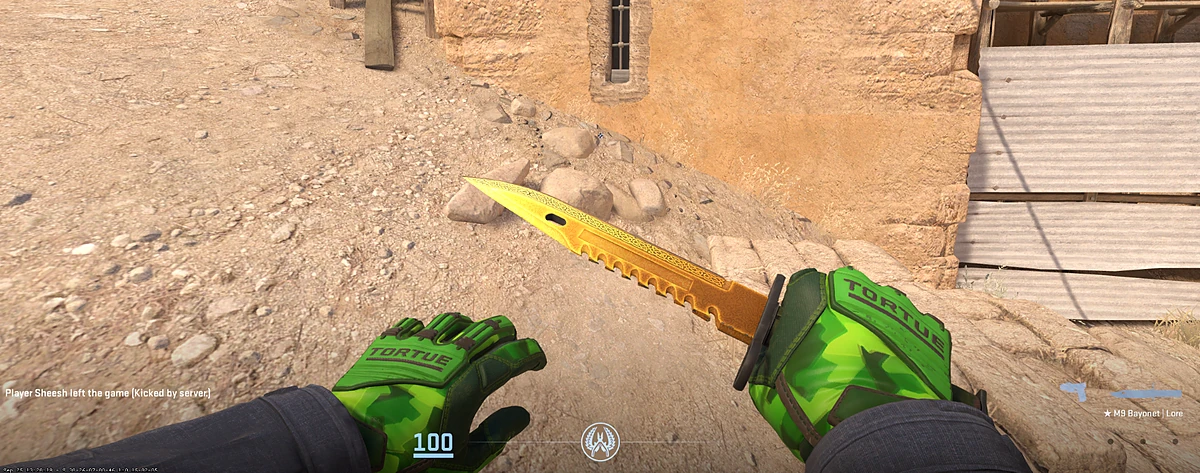 Specialist Gloves Lime Polycam with M9 Bayonet | Lore in CS2