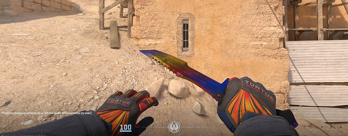 Specialist Gloves Sunburst with Huntsman Knife | Marble Fade in CS2