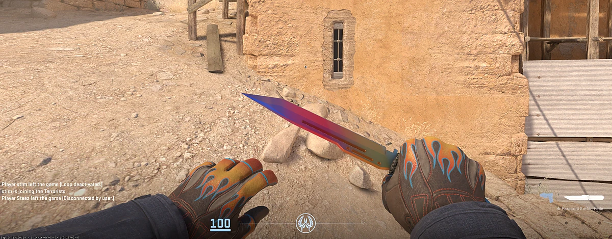 Sport Gloves Blaze with Paracord Knife | Fade in CS2