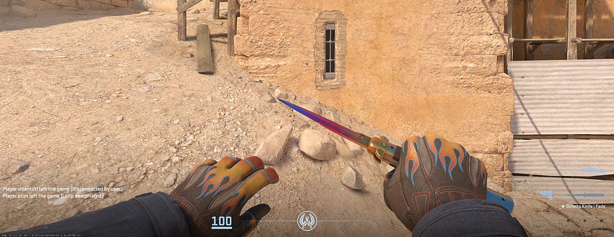 Sport Gloves Blaze with Stiletto Knife | Fade in CS2