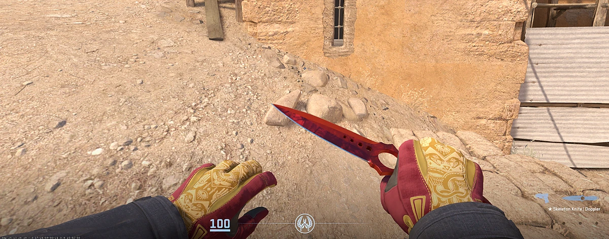 Sport Gloves Occult with Skeleton Knife | Ruby in CS2