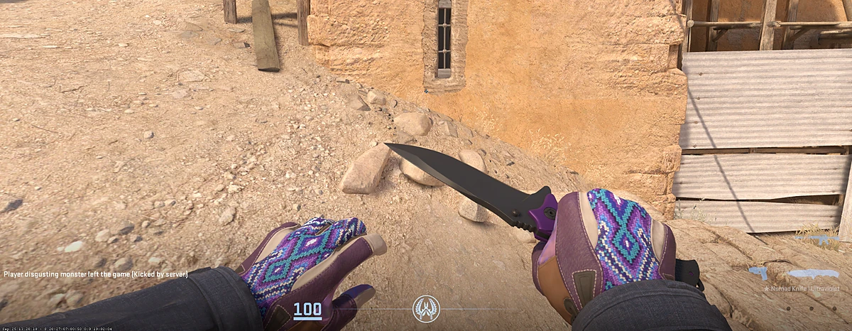 Sport Gloves Violet Beadwork with Nomad Knife | Ultraviolet in CS2