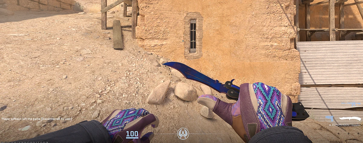 Sport Gloves Violet Beadwork with Butterfly Knife | Black Pearl in CS2