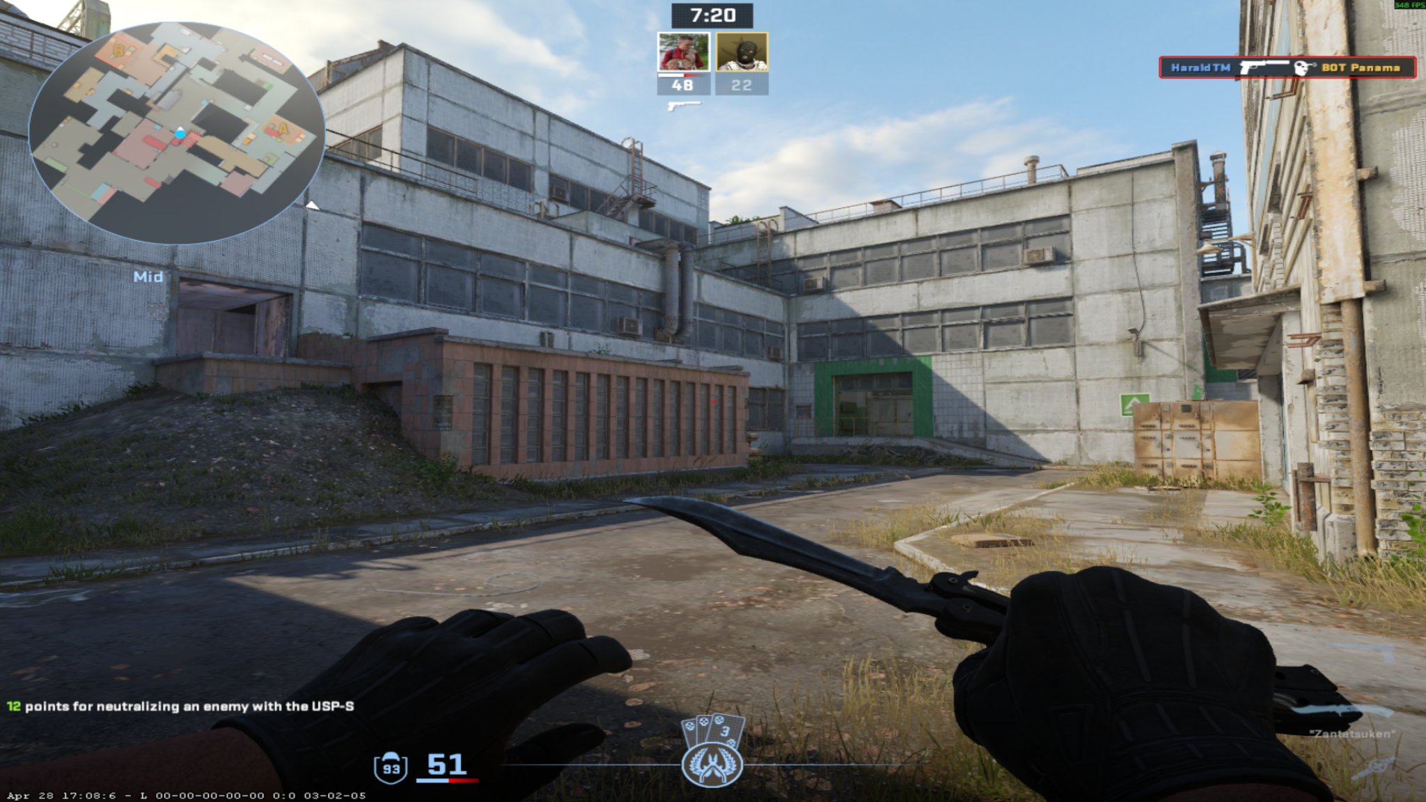 Mid section of Cache in CS2 showing the iconic industrial buildings