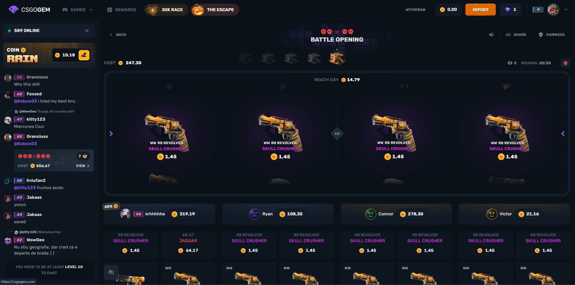 CSGOGEM 2v2 battle with Halloween cases (October 2026)
