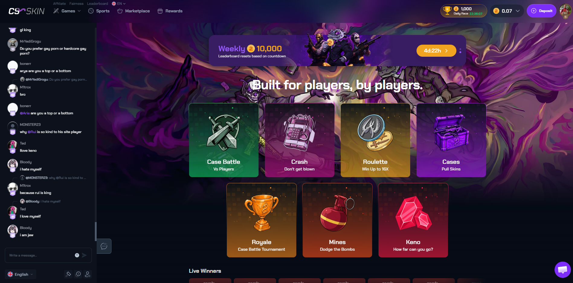 CS2Skin.com Homepage (updated 2026)
