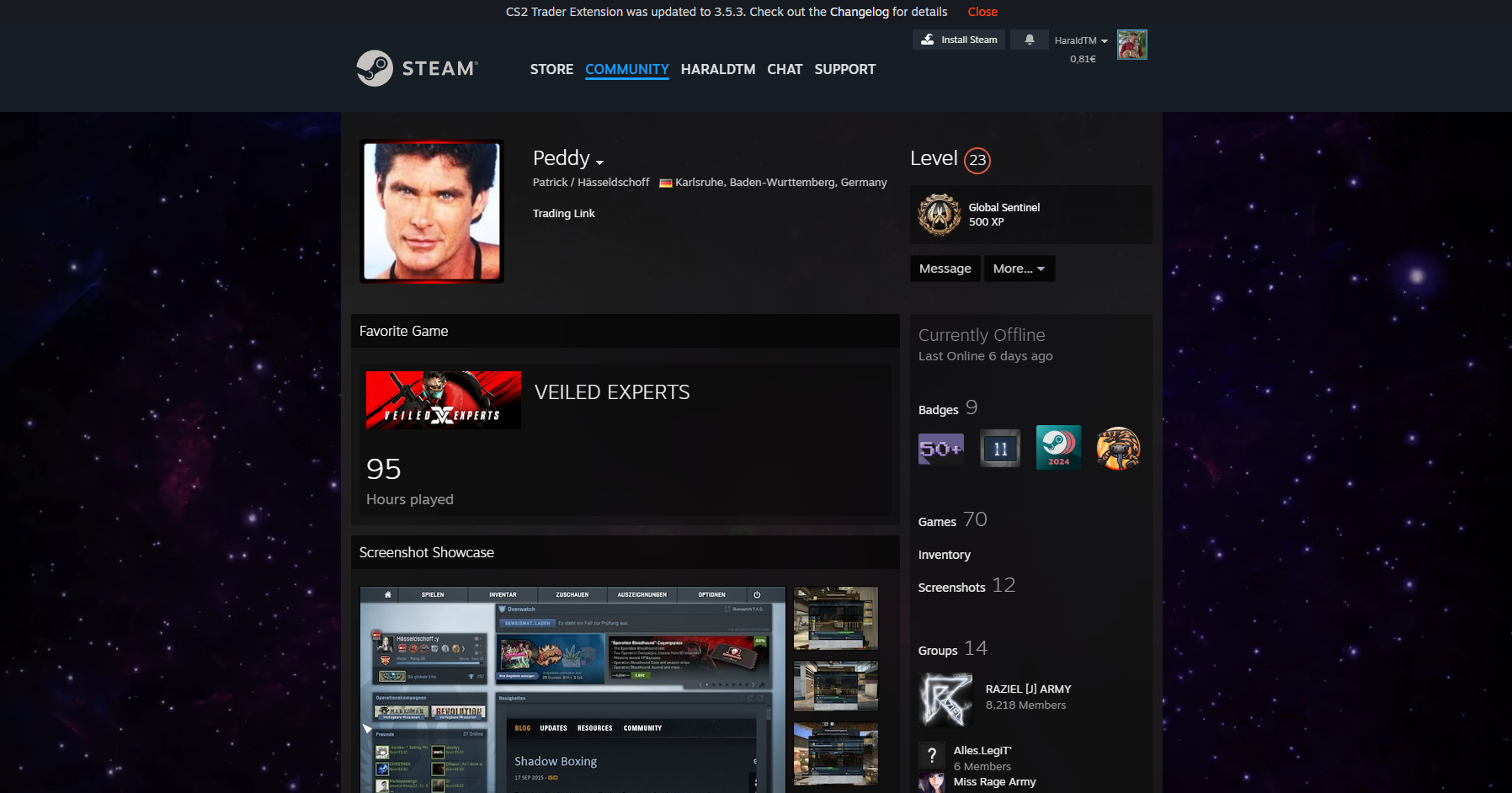 Real friend's Steam profile