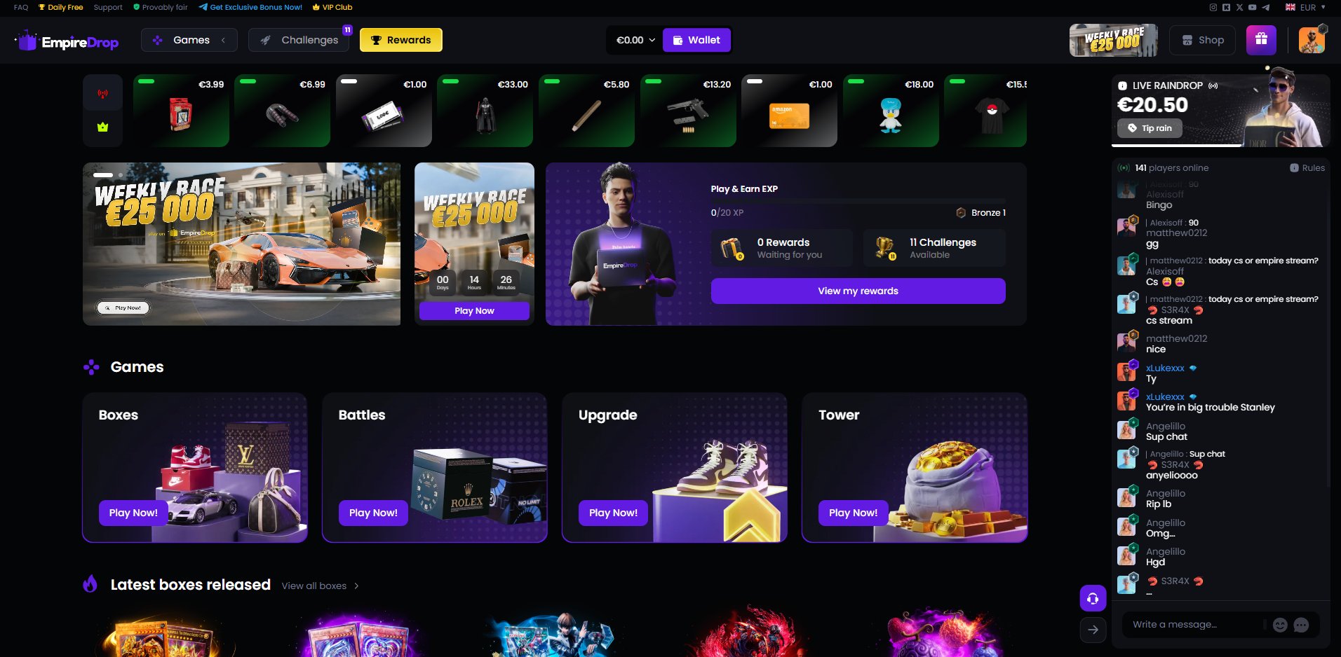 EmpireDrop Homepage