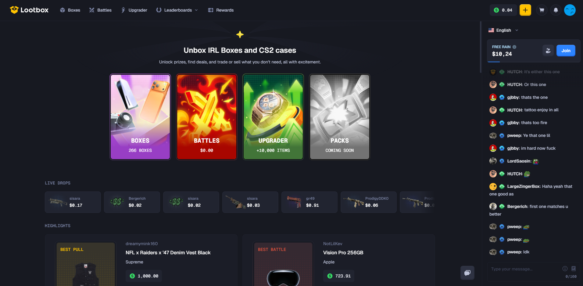 Lootbox.com Homepage