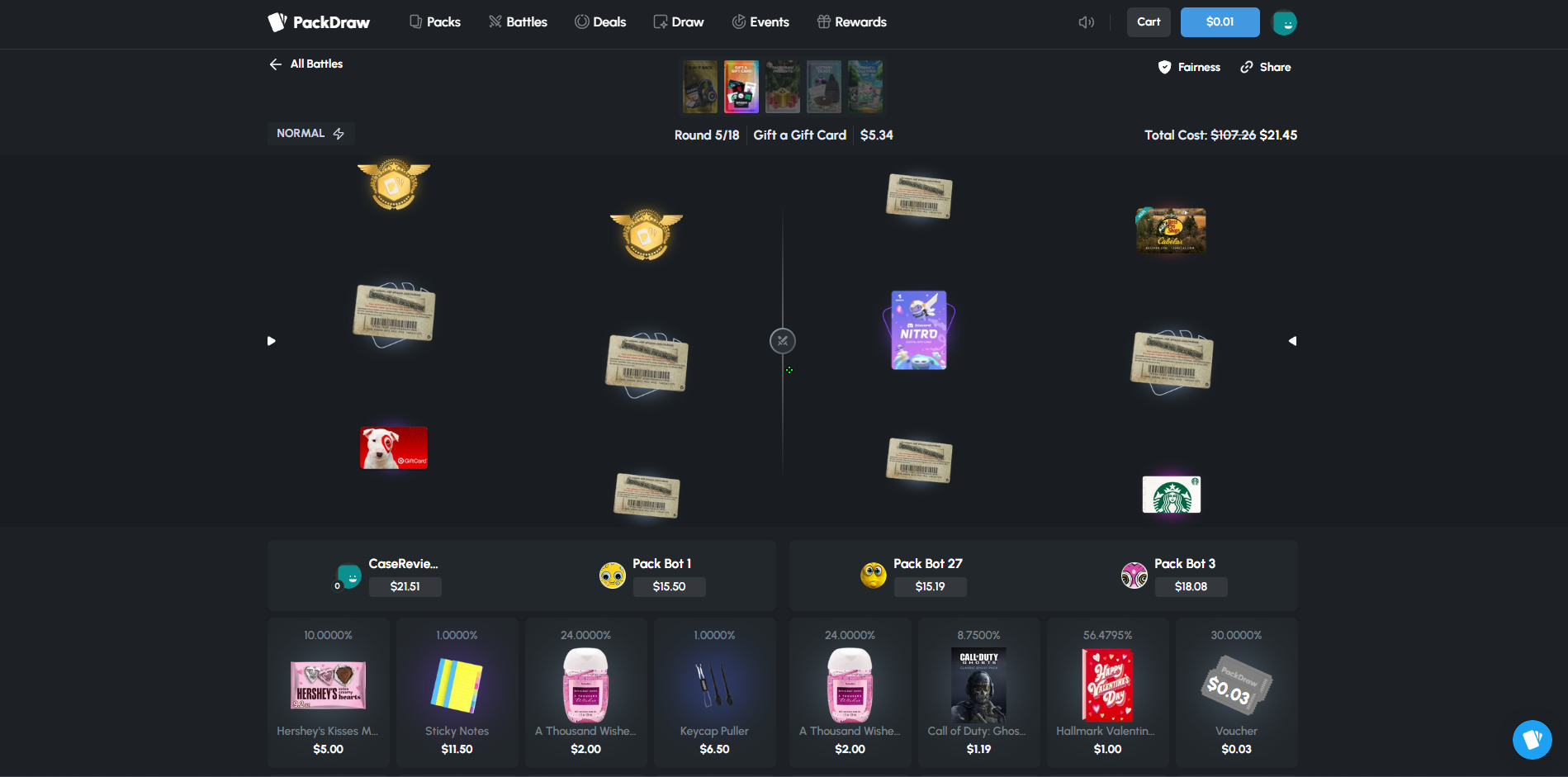 PackDraw Live Battle