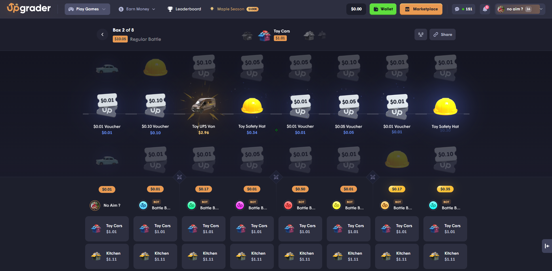Upgrader.com 8-player battle (October 2026)