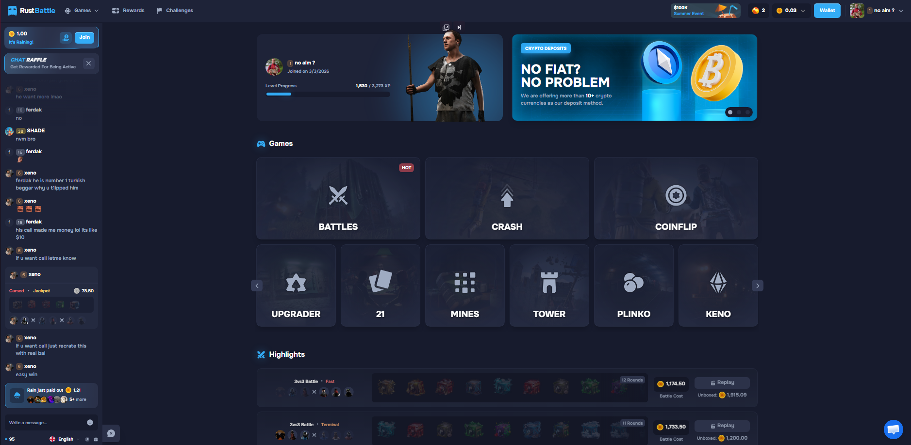 RustBattle Homepage