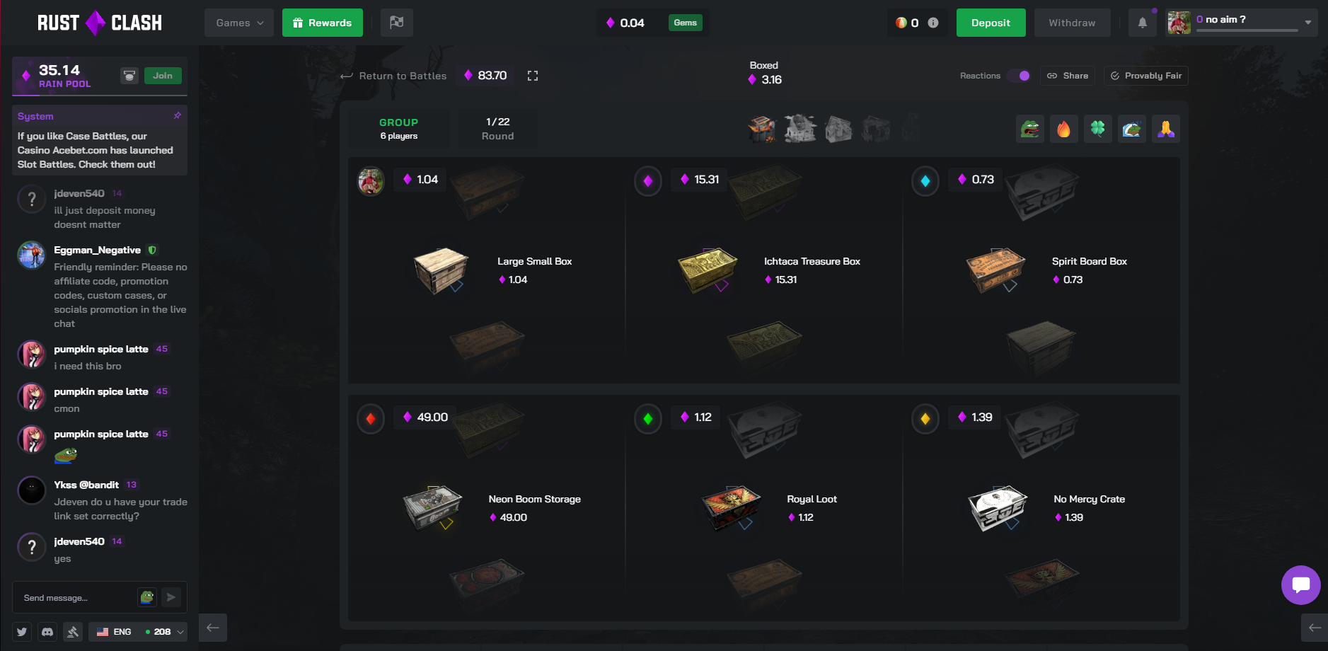 RustClash Case Battles