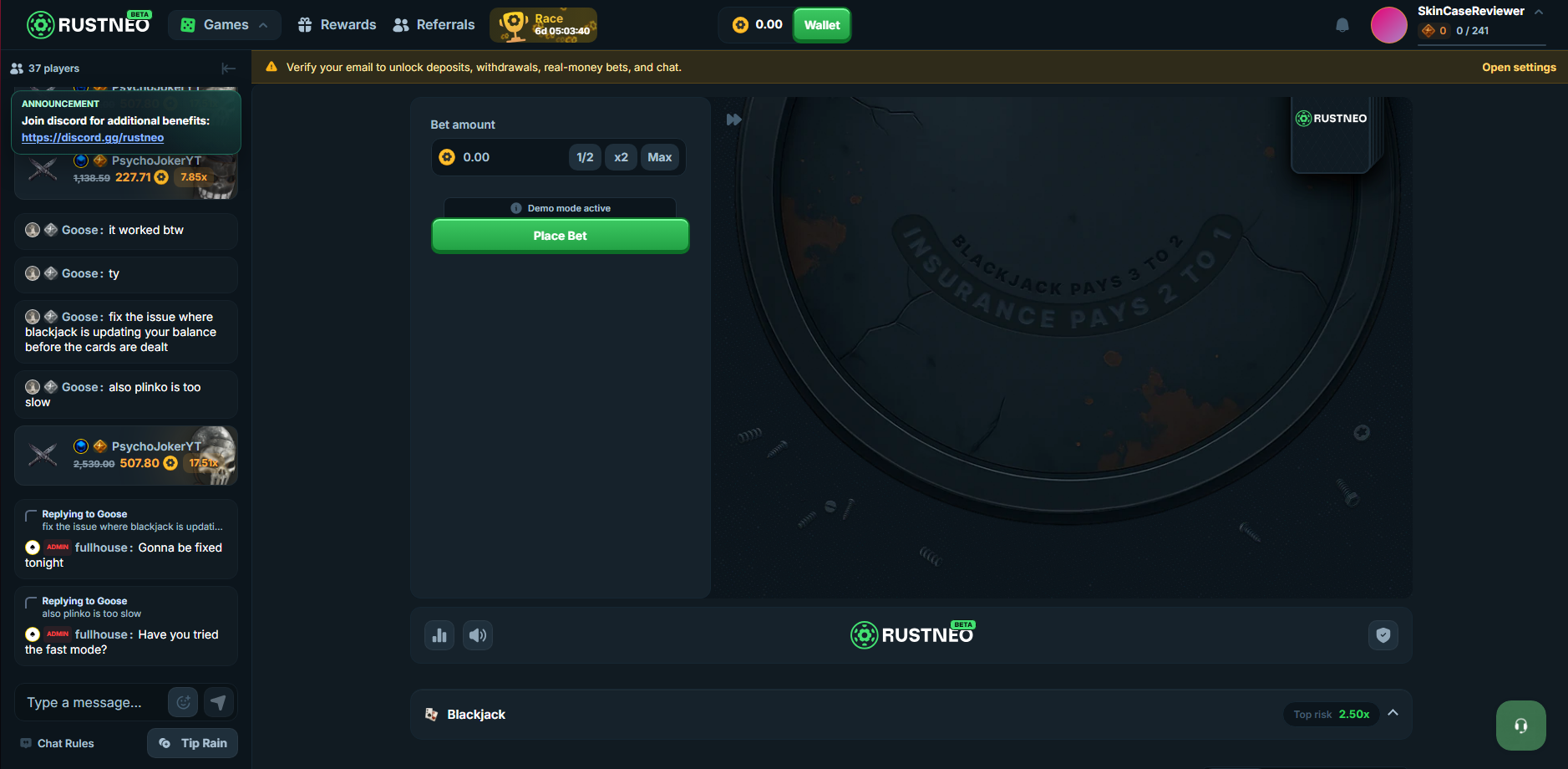 RustNeo Blackjack