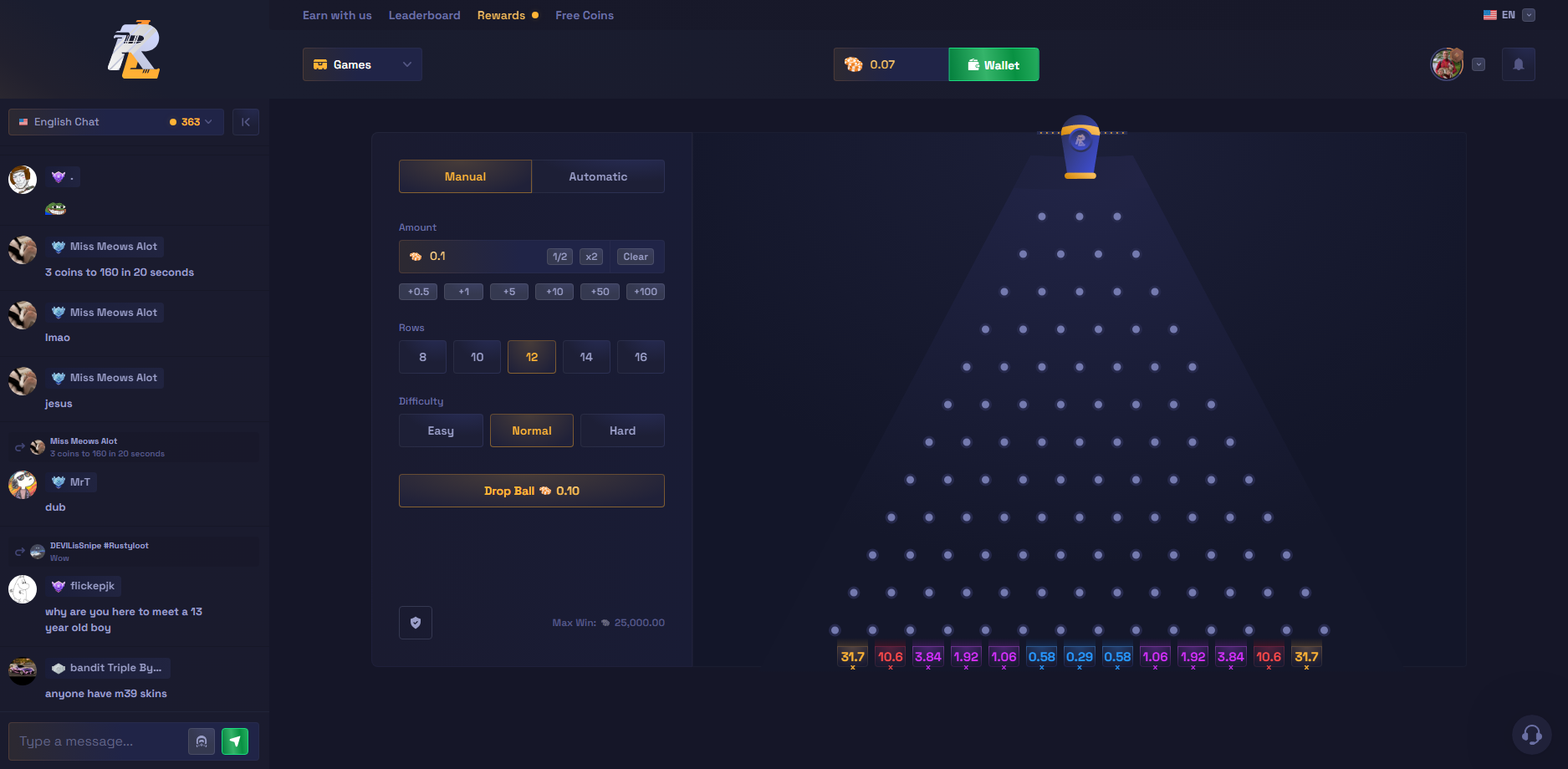 Rustyloot Plinko